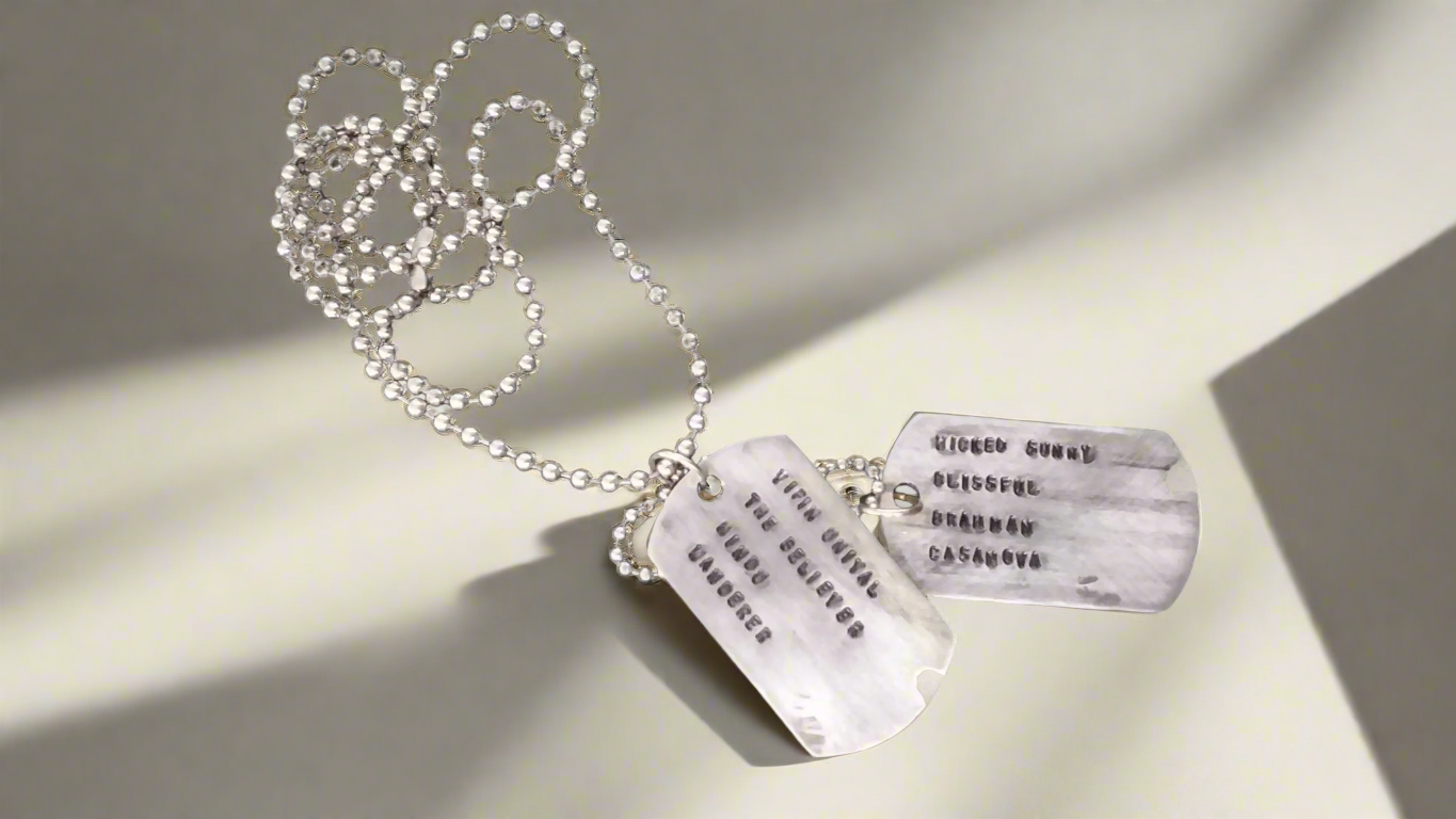 Rustic Double Army Tags Light Weight Aluminium 2mm Regular size Dog Tags Stamped