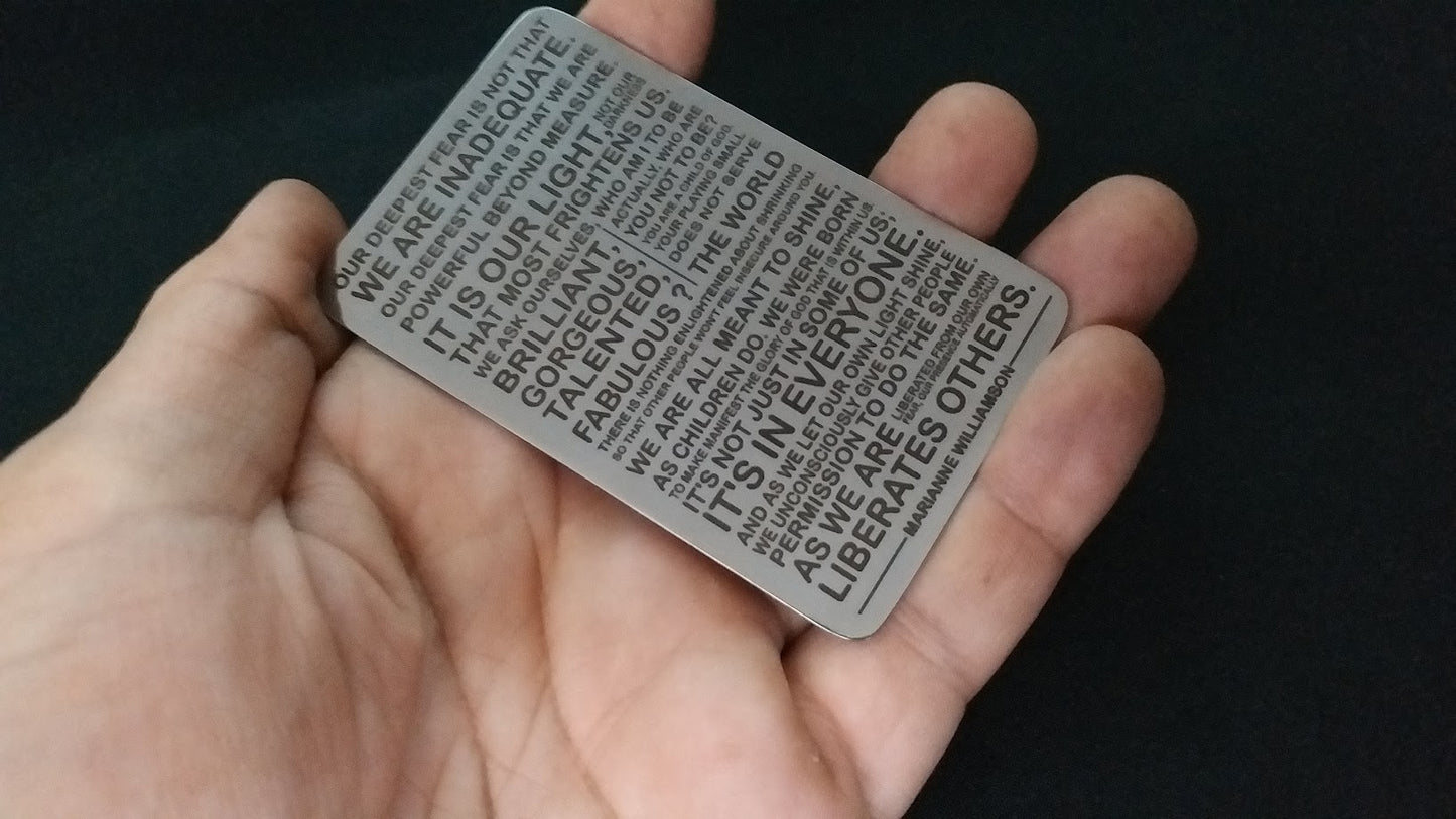 Wallet Insert Personalized Laser Engraved Wallet Insert Stainless Steel Wallet Insert Credit Card Size Gift for Women & Men