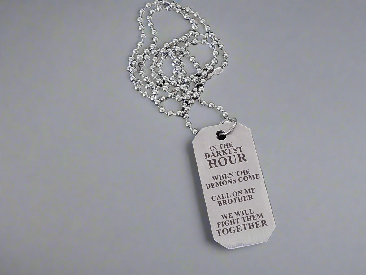 Streetsoul army TOGETHER WE FIGHT Engraved Stainless Steel Army Tag Necklace For Men