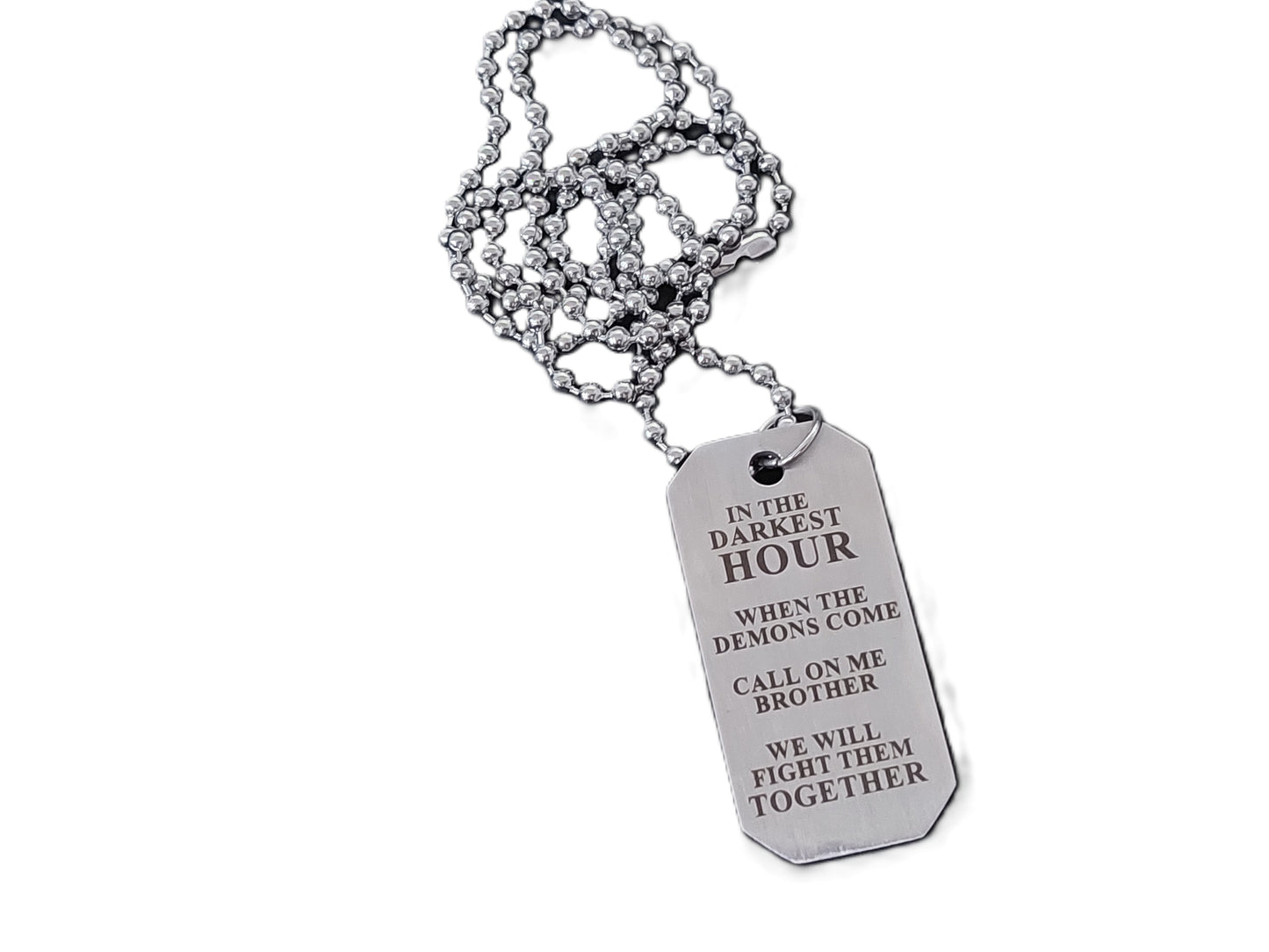 Streetsoul army TOGETHER WE FIGHT Engraved Stainless Steel Army Tag Necklace For Men