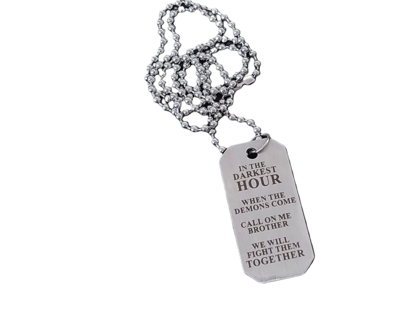 Streetsoul army TOGETHER WE FIGHT Engraved Stainless Steel Army Tag Necklace For Men
