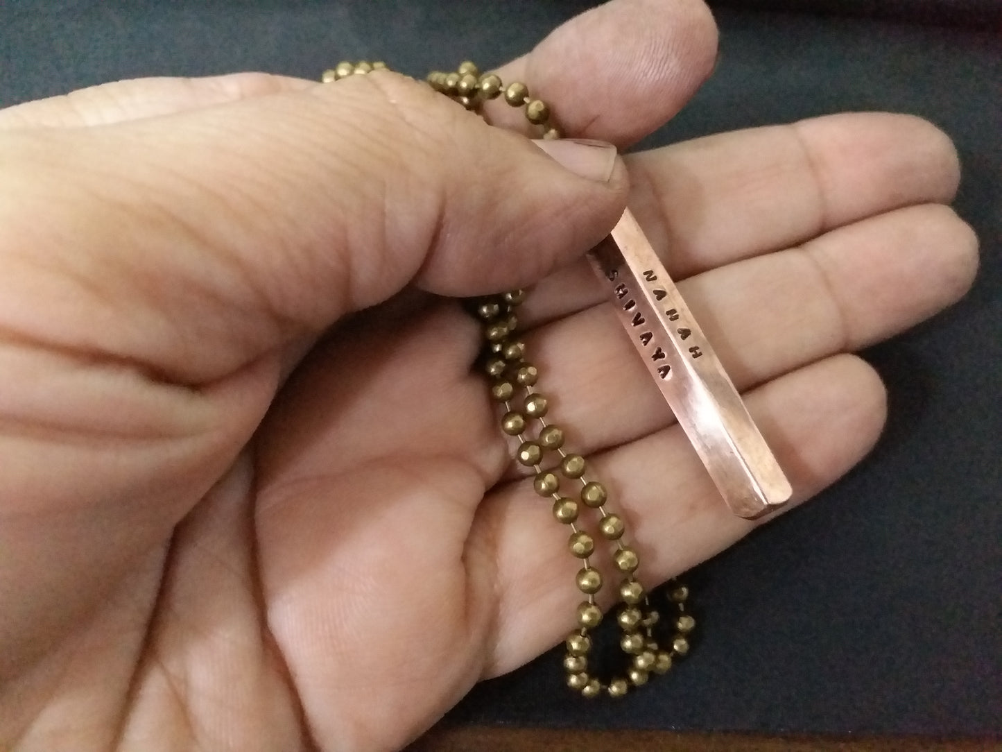 Streetsoul Customized Pure Copper 6 mm Bar 28 inch Chain Pendant Copper Necklace Pendant