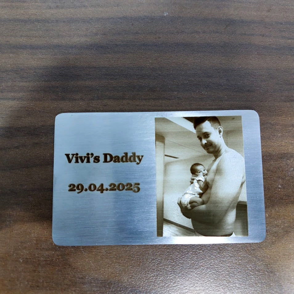 Streetsoul Wallet Insert Custom Photo Laser Engraved Wallet Insert Stainless Steel Wallet Insert Credit Card Size Gift