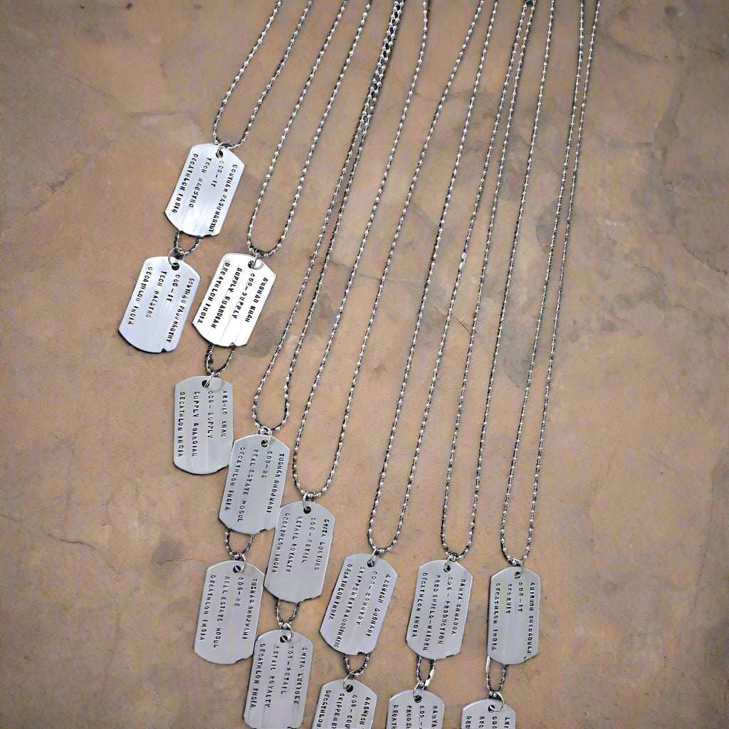 Rustic Double Army Tags Light Weight Aluminium 2mm Regular size Dog Tags Stamped