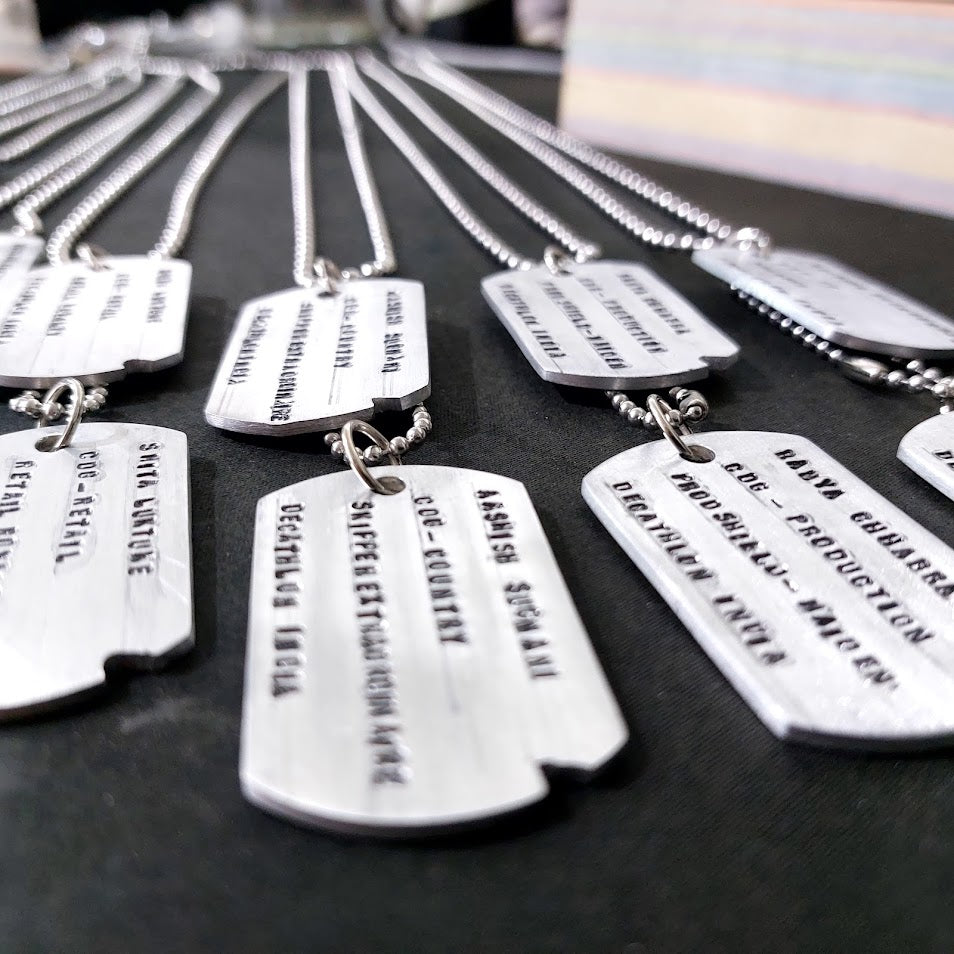 Rustic Double Army Tags Light Weight Aluminium 2mm Regular size Dog Tags Stamped