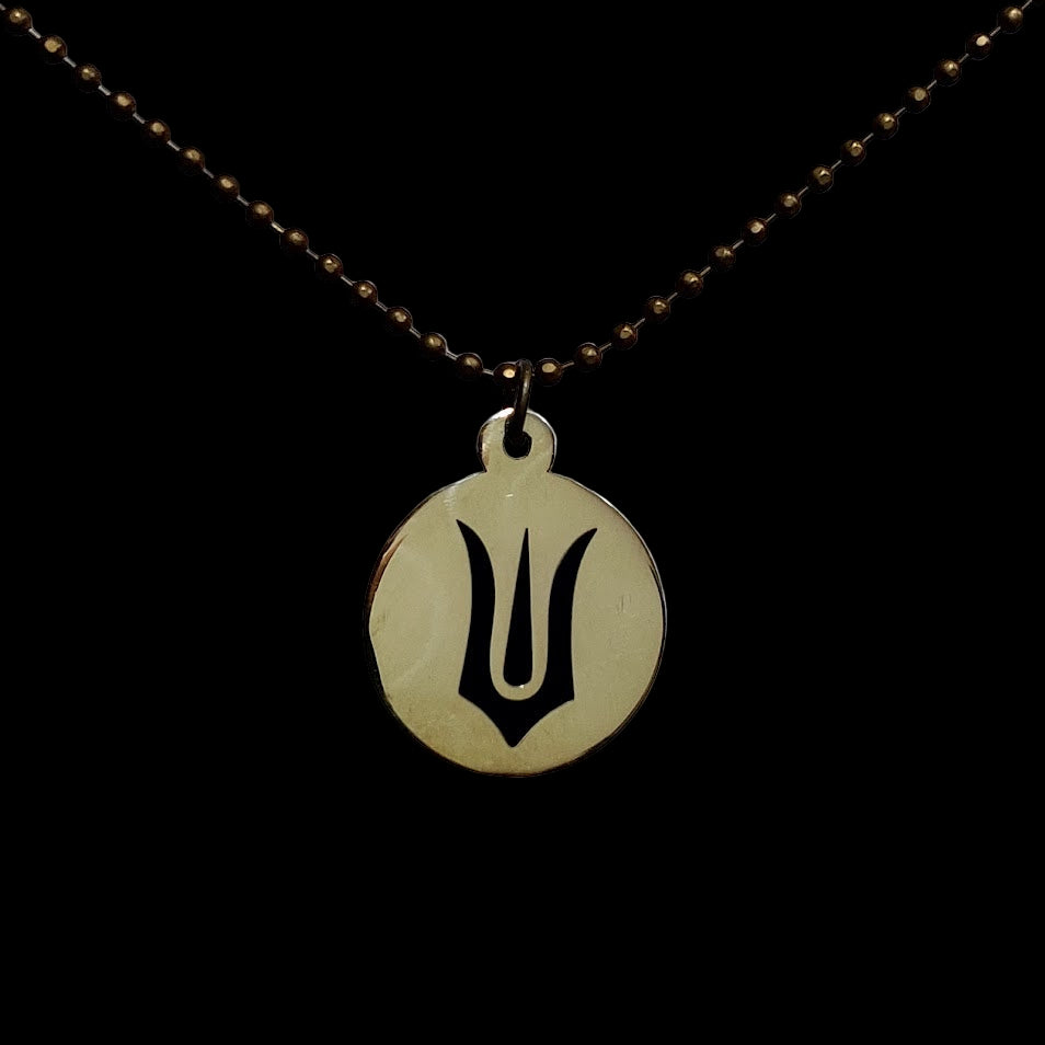 Lord Vishnu Eyes Brass Pendant with Tilak | Spiritual Unisex Necklace