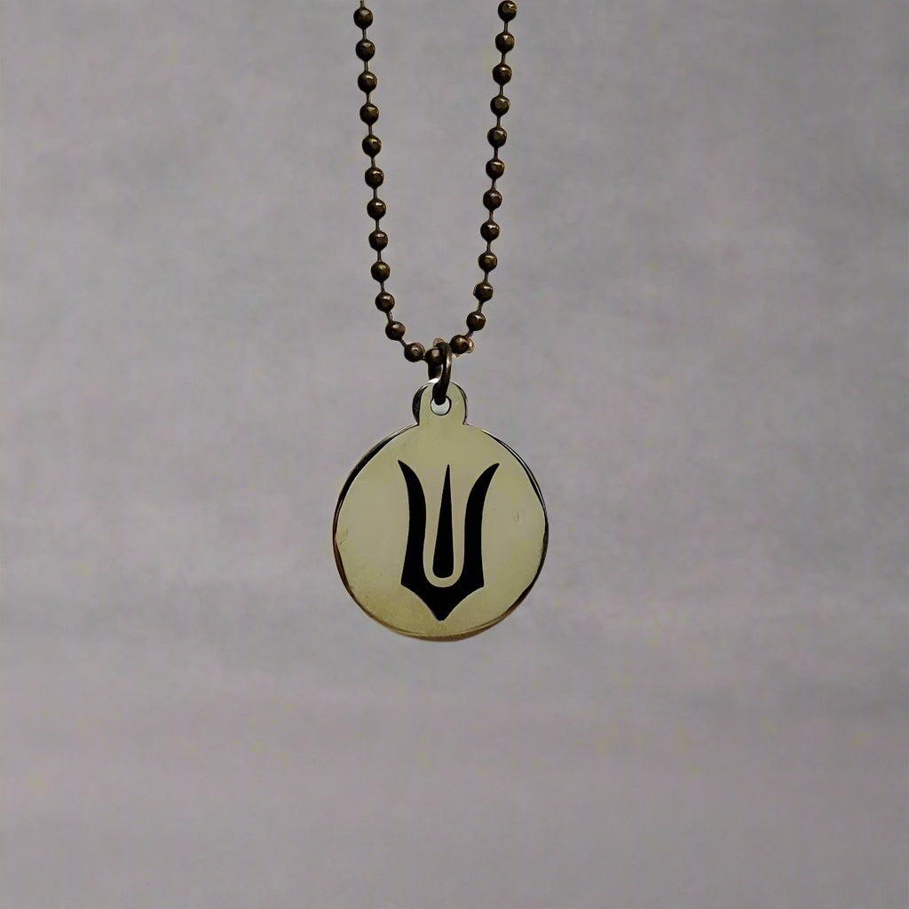 Lord Vishnu Eyes Brass Pendant with Tilak | Spiritual Unisex Necklace