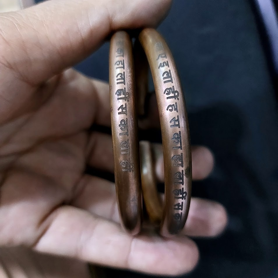 Custom Stamped Hand Crafted 8 mm Diameter Cuff Kada Pure Solid Copper Bracelet For Men.