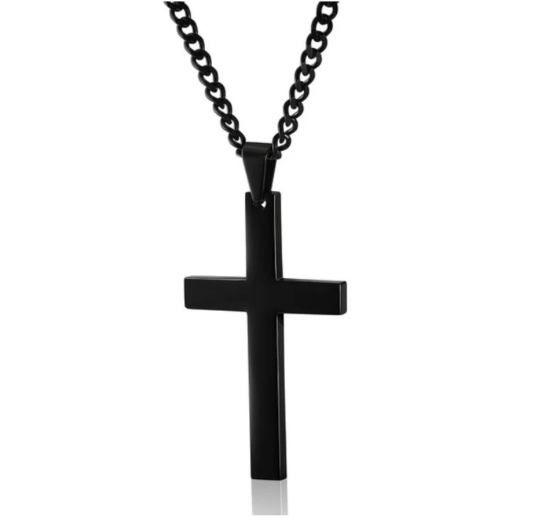 Classic Black Cross Necklace