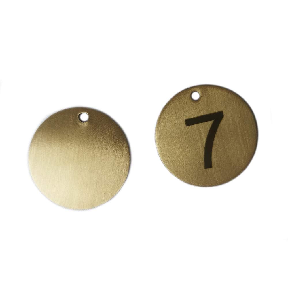 Numbered Brass Tags with Key Rings