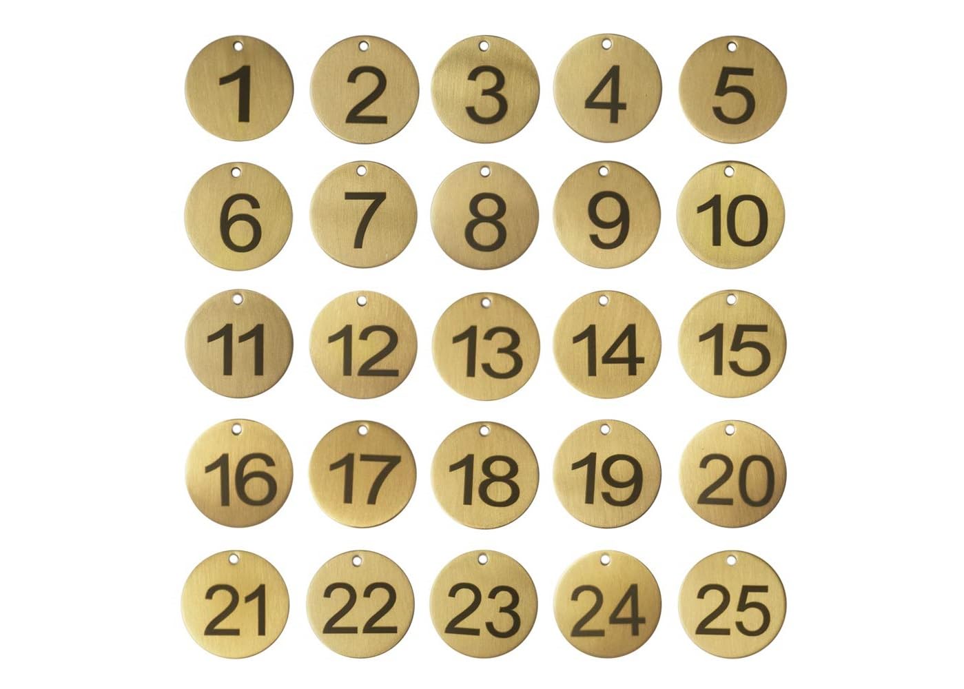 Numbered Brass Tags with Key Rings