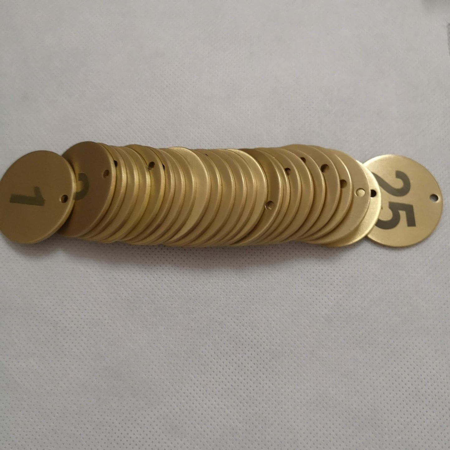 Numbered Brass Tags with Key Rings