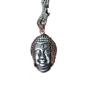 Streetsoul Lord Buddha Pendant Silver Link Chain 30 Inches Gloss Necklace Gift for Men.
