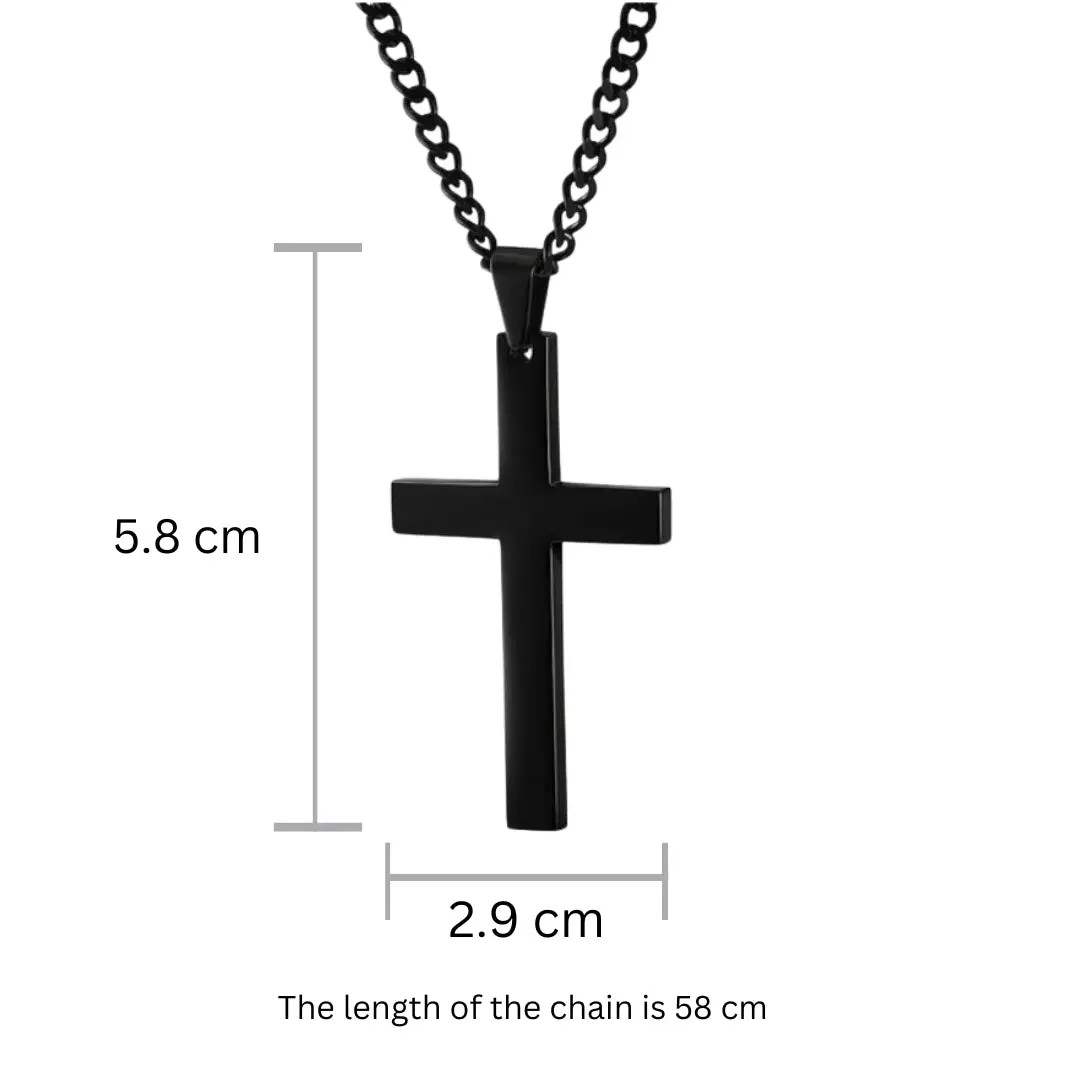 Classic Black Cross Necklace