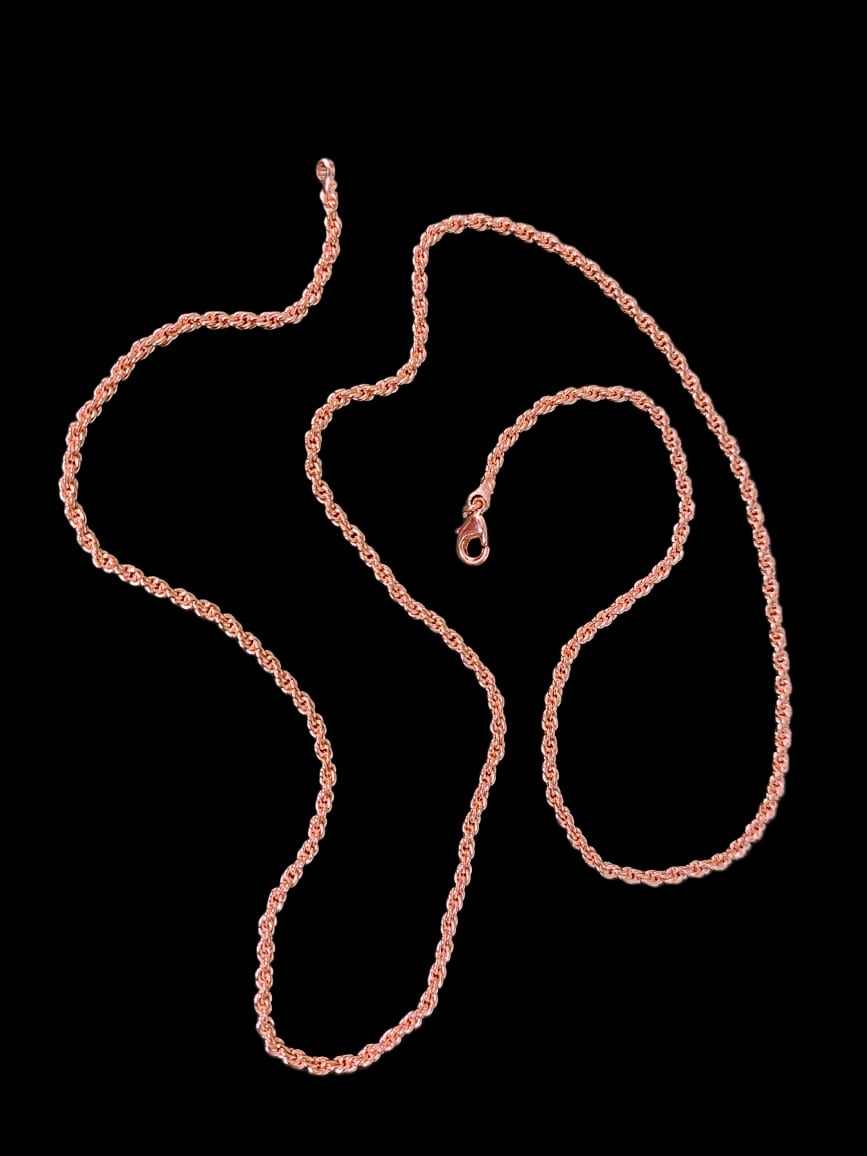 Handcrafted Pure Copper Necklace Chain 28 inches for Everyday Wear