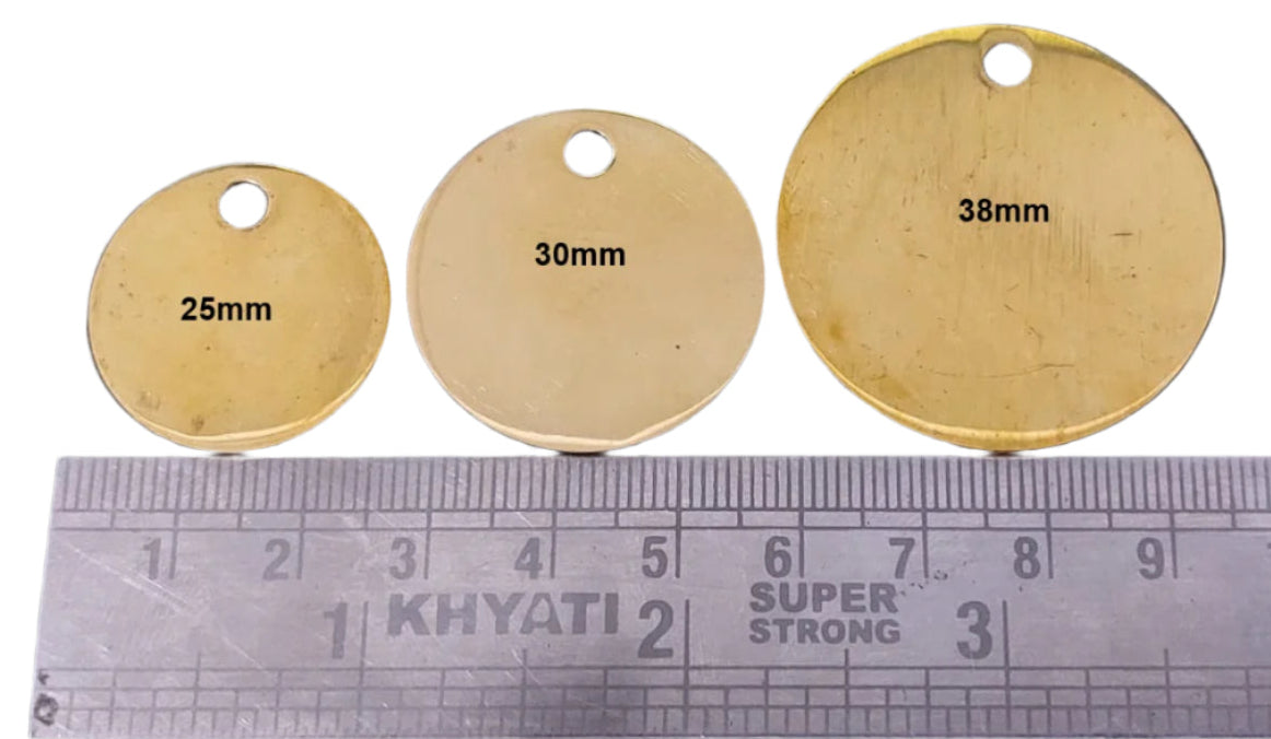 Personalized Pet Name tags Pet ID Copper Round Hand Stamped Tag