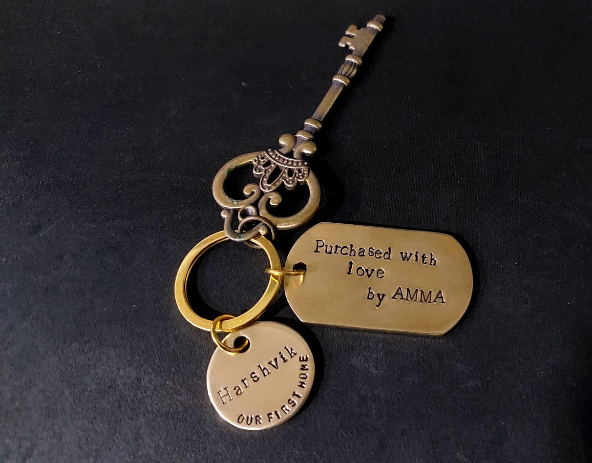 Personalized Brass Keyring