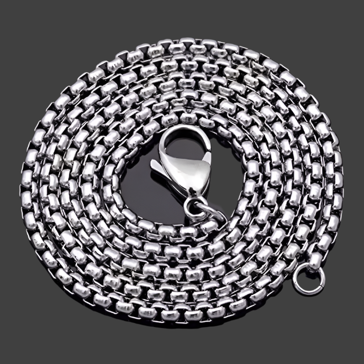 Men's Round Roll Box Chain 3mm Thickness