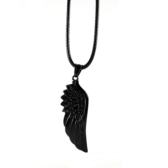 Streetsoul Angel Wing Black Pendant Steel inches Necklace for
