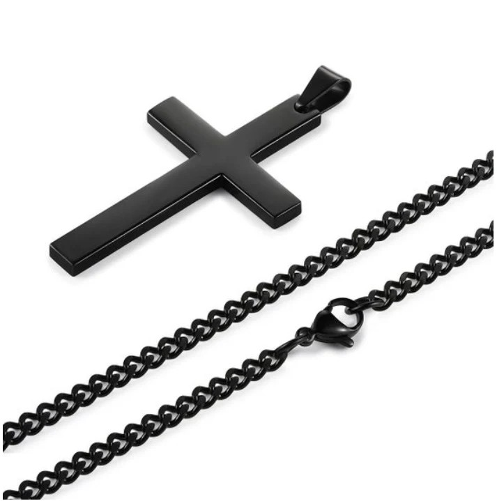 Classic Black Cross Necklace