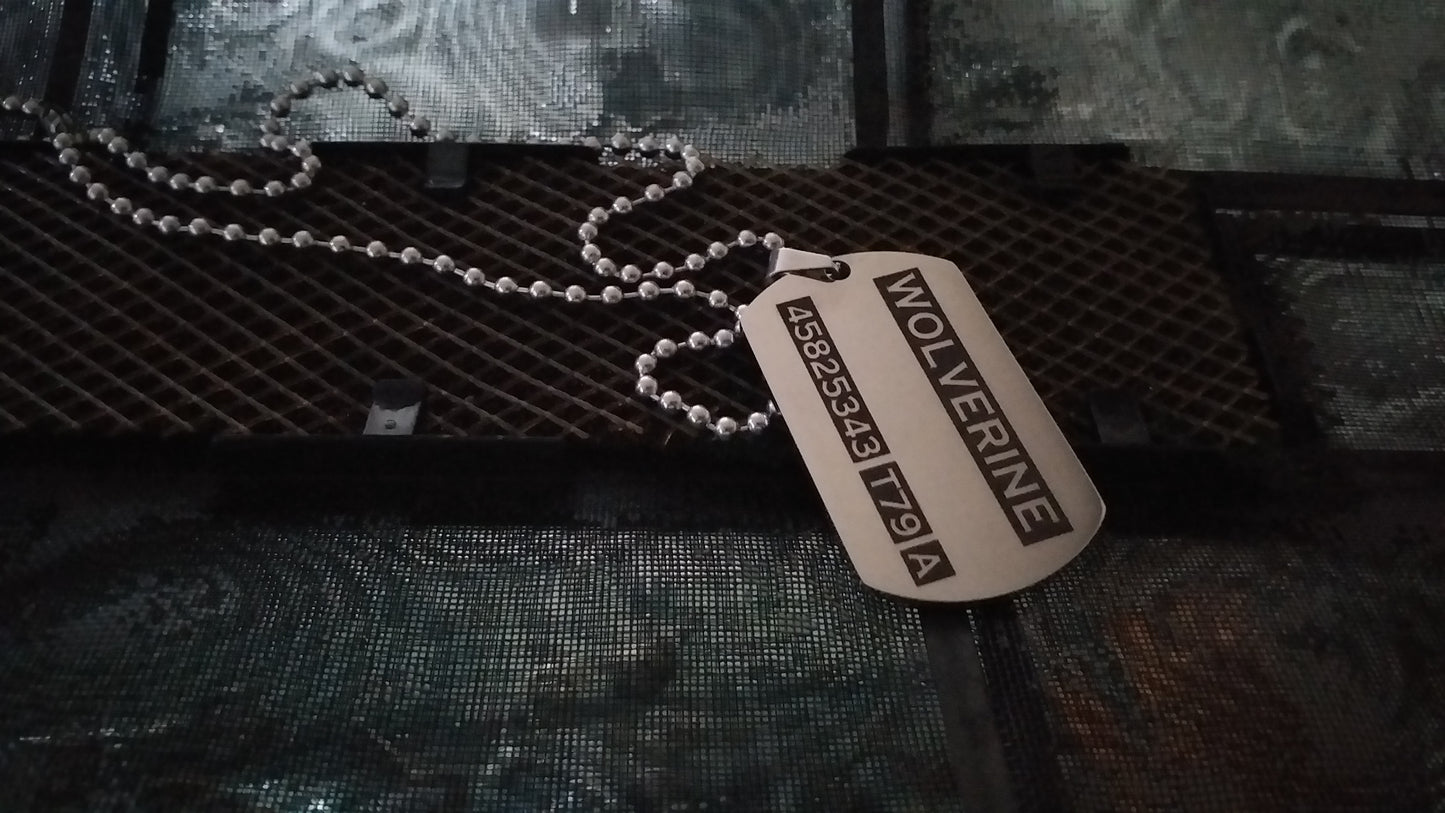 STREET SOUL Xmen Logan / Wolverine Stainless Steel Army Tag, Logan Necklace, Wolverine Pendant
