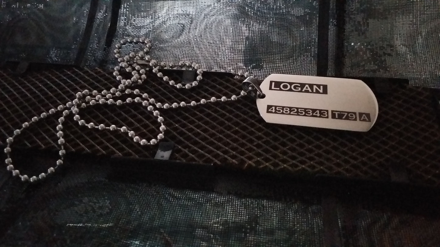 STREET SOUL Xmen Logan / Wolverine Stainless Steel Army Tag, Logan Necklace, Wolverine Pendant