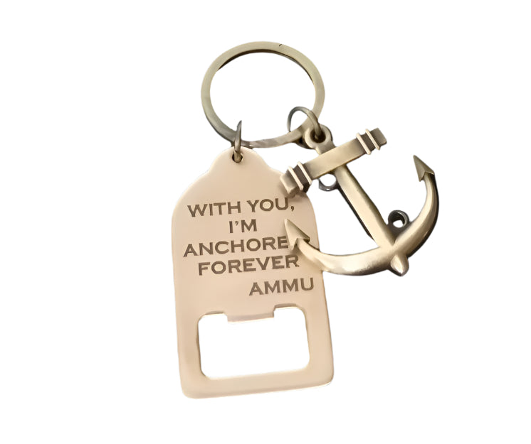 Anchor brass Key Ring