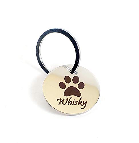 Personalised dog name tags Pet ID Personalized Stainless Steel Laser Engraved Tag for small Puppy, Cat, Kitten Customized