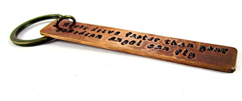 Copper personalized Hand Stamped Drive Safe Keyring