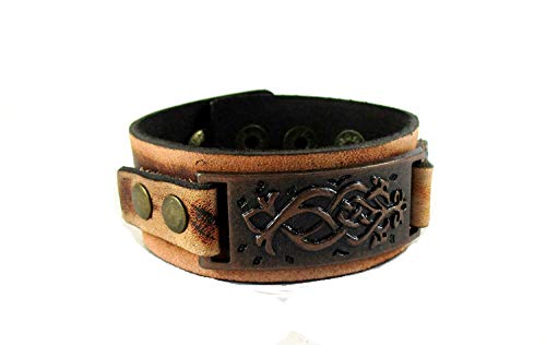 Streetsoul Tribal Metal Design Leather Bracelet Wrist Band Gift for Men.