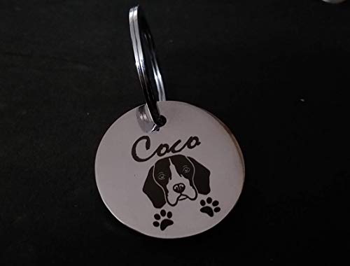 Personalised dog name tags Pet ID Personalized Stainless Steel Engraved Tag for Pet Dog, Cat ID Customized Dog Tag