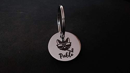 Personalised dog name tags Pet ID Personalized Stainless Steel Laser Engraved Tag for small Puppy, Cat, Kitten Customized
