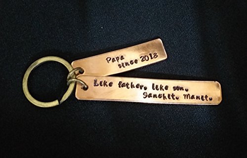 Streetsoul Pure Copper Bar Keyring Stamped with Custom Message Keychain
