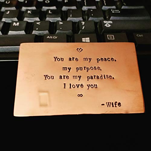 Wallet Insert Personalized Hand Stamped Wallet Insert Pure Copper Wallet Insert Credit Card Size
