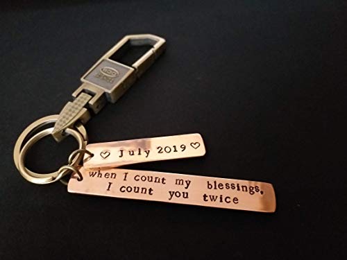 Streetsoul Pure Copper Bar Keyring Stamped with Custom Message Keychain