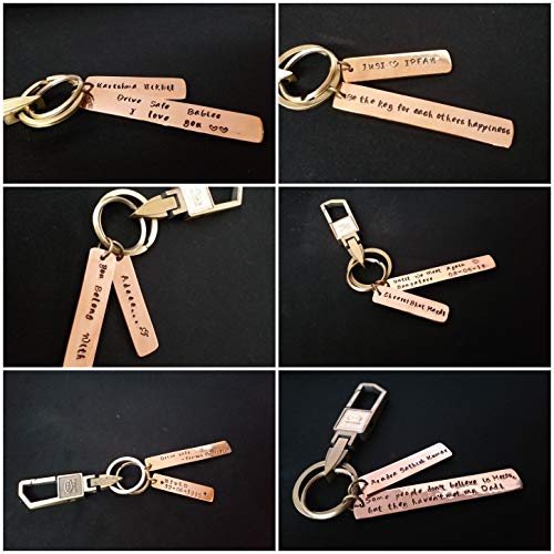 Streetsoul Pure Copper Bar Keyring Stamped with Custom Message Keychain