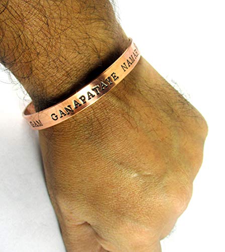 Streetsoul Copper Copper Ganpati bracelet Kada for Men & Boys (Copper)