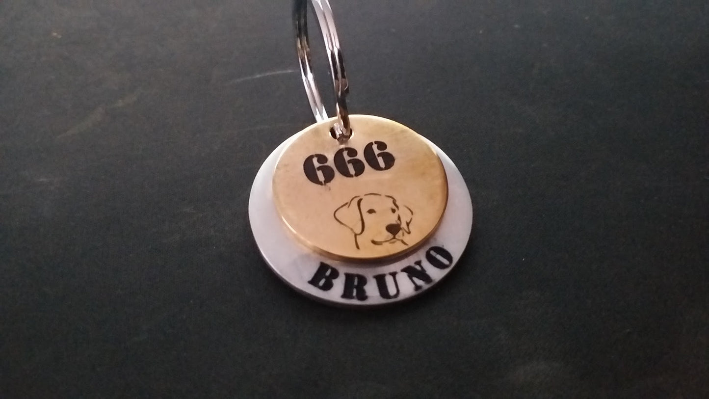 Personalized dog name tags Charlie Style Pet ID Customized Tag for Pet Dog Copper and Steel