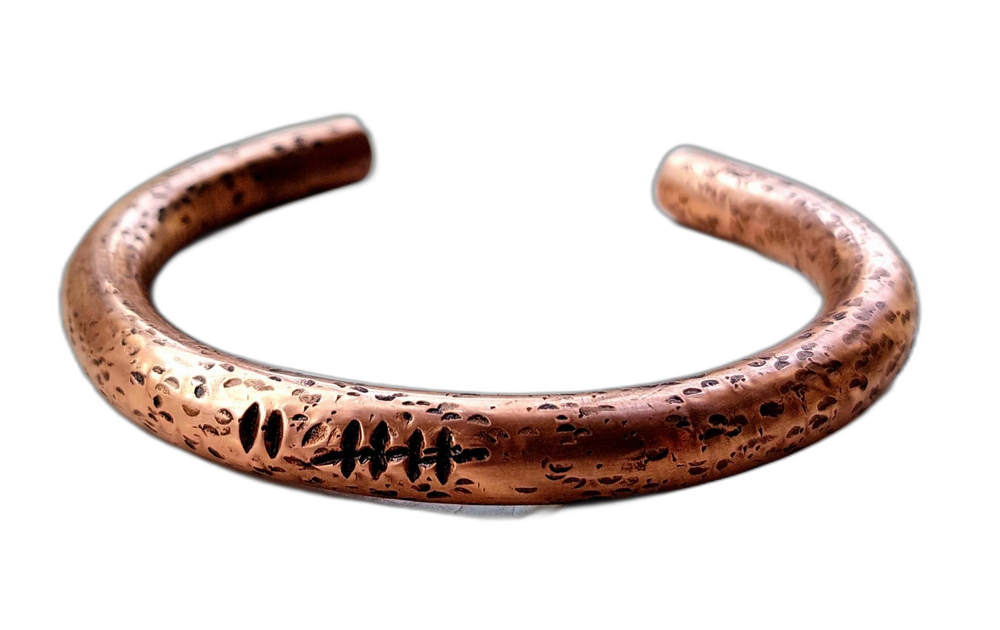 Custom Stamped Hand Crafted 8 mm Diameter Cuff Kada Pure Solid Copper Bracelet For Men.