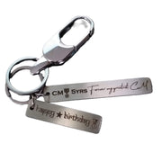 STREET SOUL Keychain Personalized Laser Engraved Key ring Pure Stainless Steel Bar Keyring on 12 mm Bars Gift for Women & Men