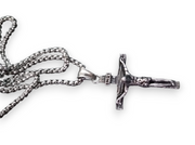 Streetsoul Cross Necklace Pendant chain Silver Steel Long Chain.
