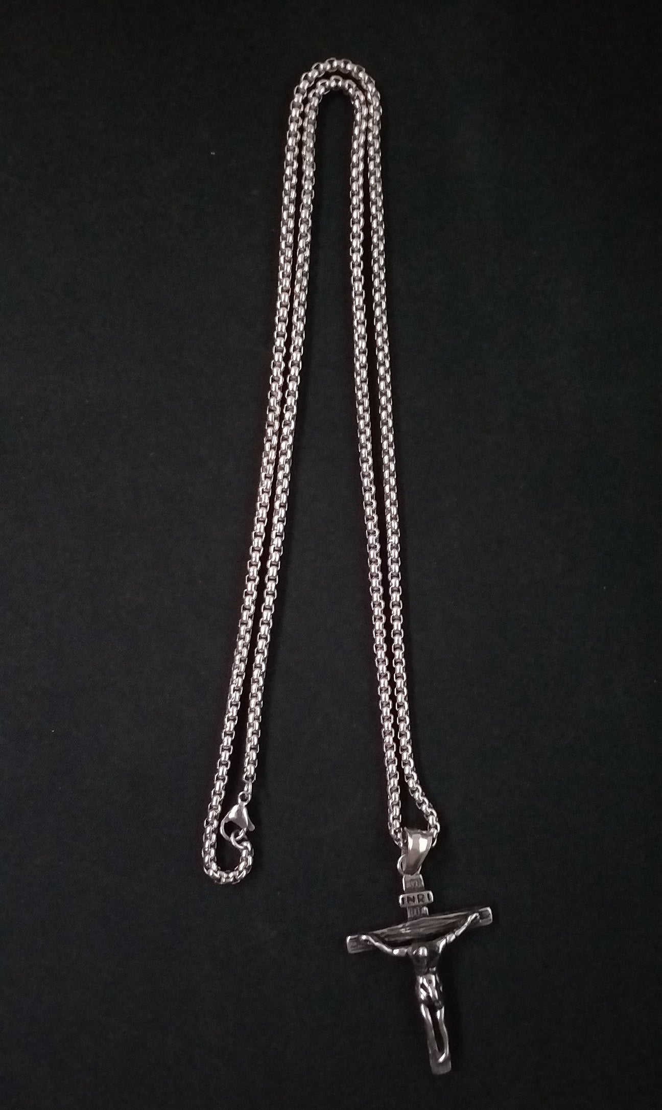 Streetsoul Cross Necklace Pendant chain Silver Steel Long Chain.