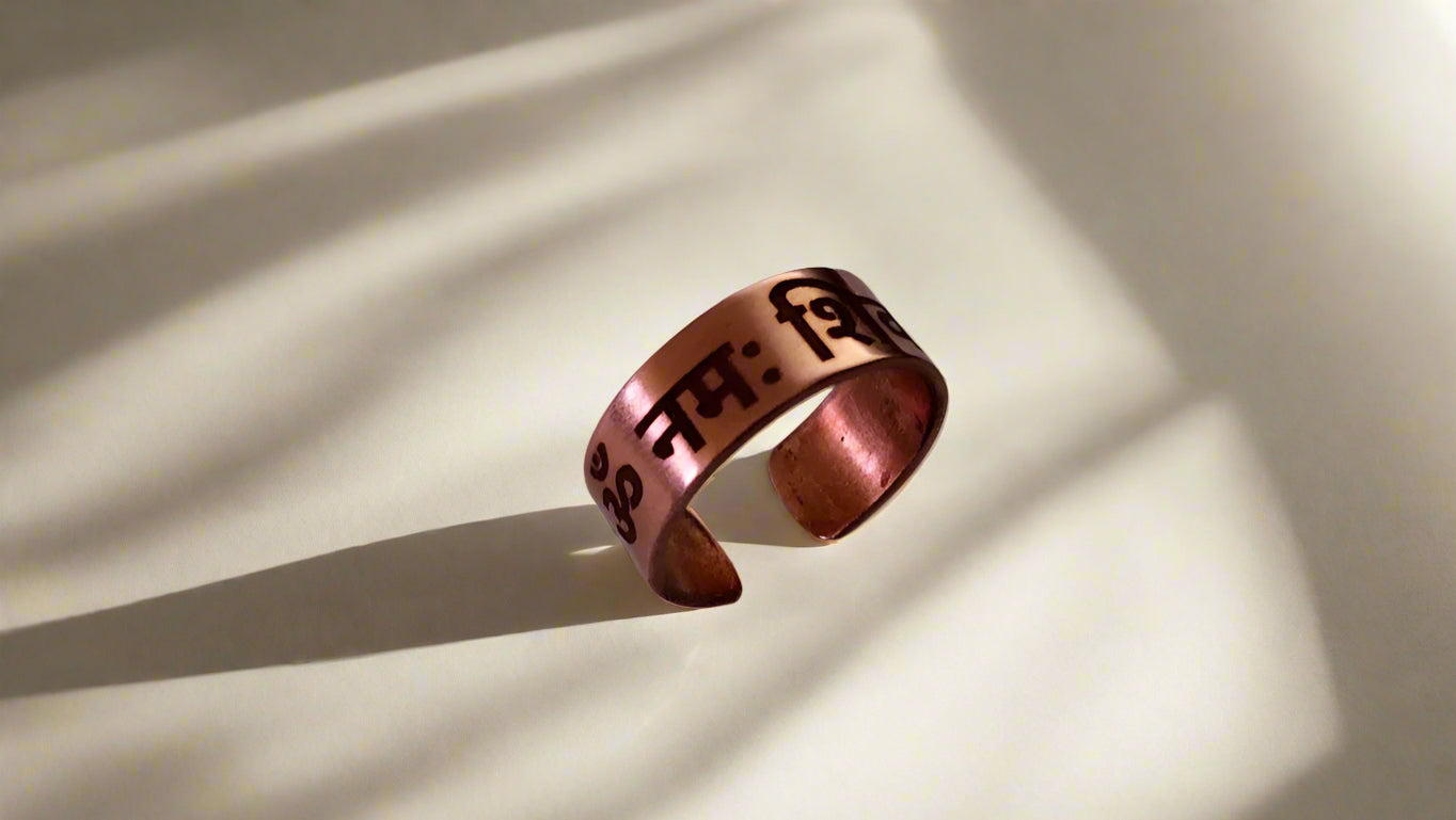 Pure Copper Band Adjustable Finger Ring