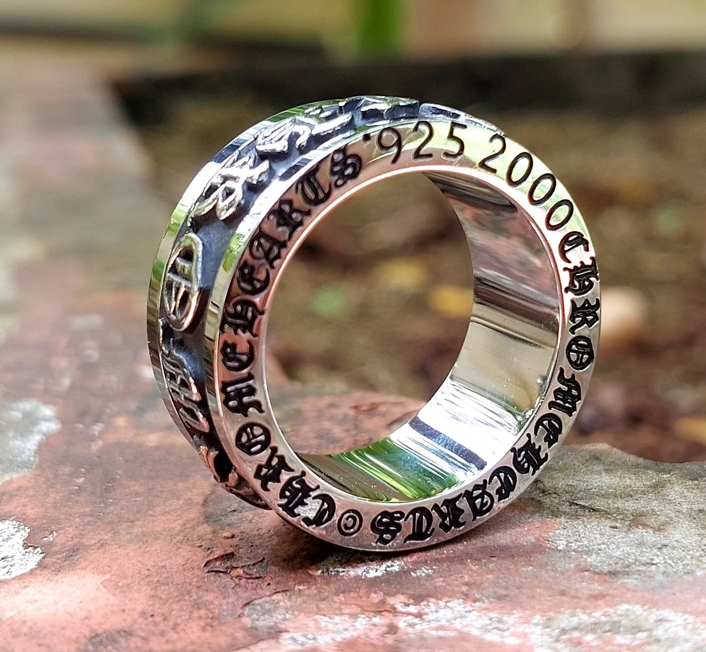 Letters Rotatable Finger Ring