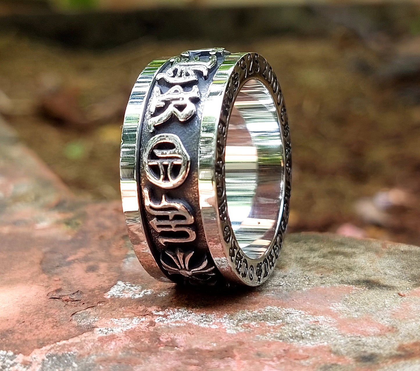 Letters Rotatable Finger Ring