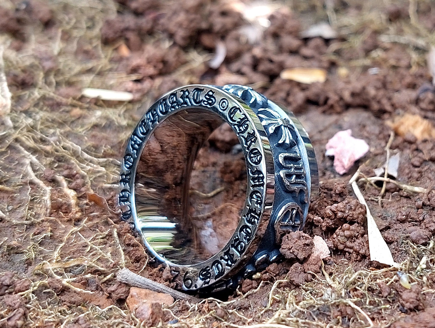 Letters Rotatable Finger Ring