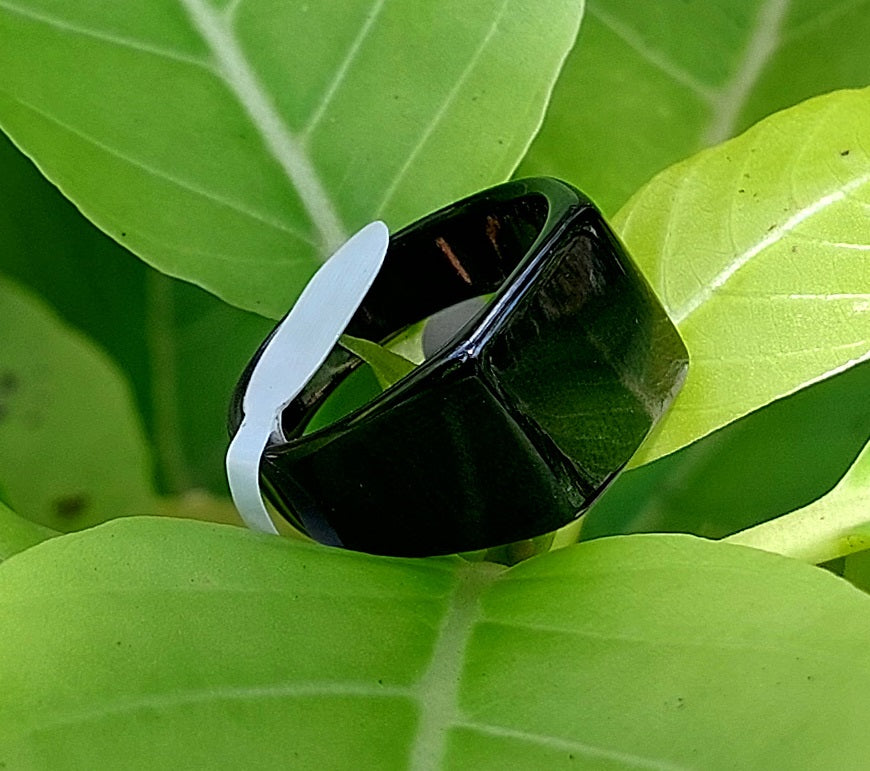 Classic Black Stone Ring - side angle