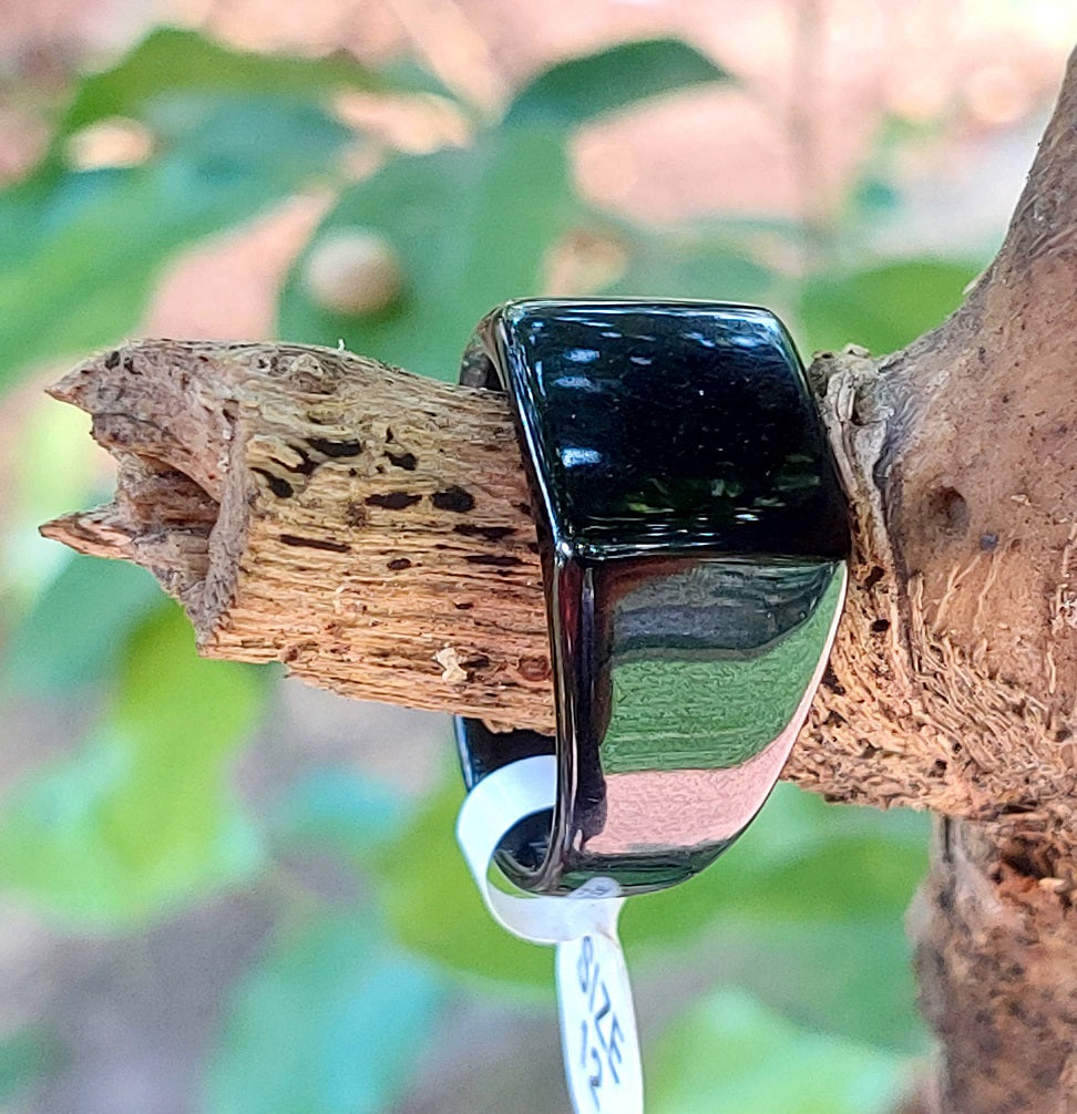 Classic Black Stone Ring - full view