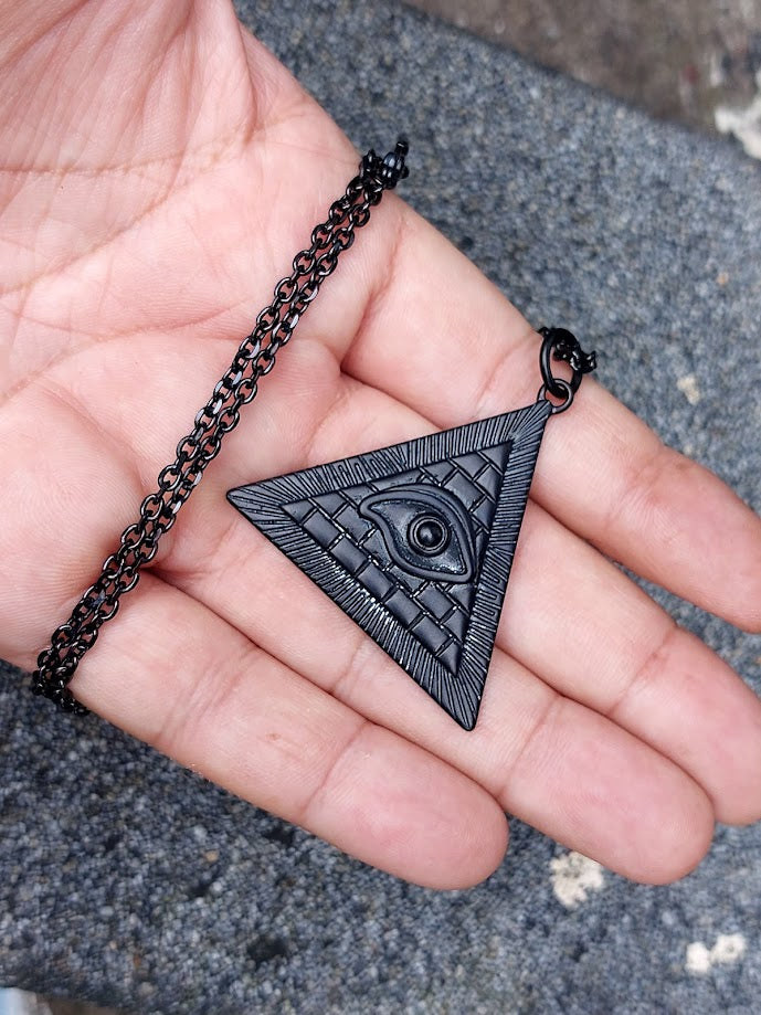 STREETSOUL Illuminati All Seeing Eye EVIL EYE PYRAMID Necklace Pendant