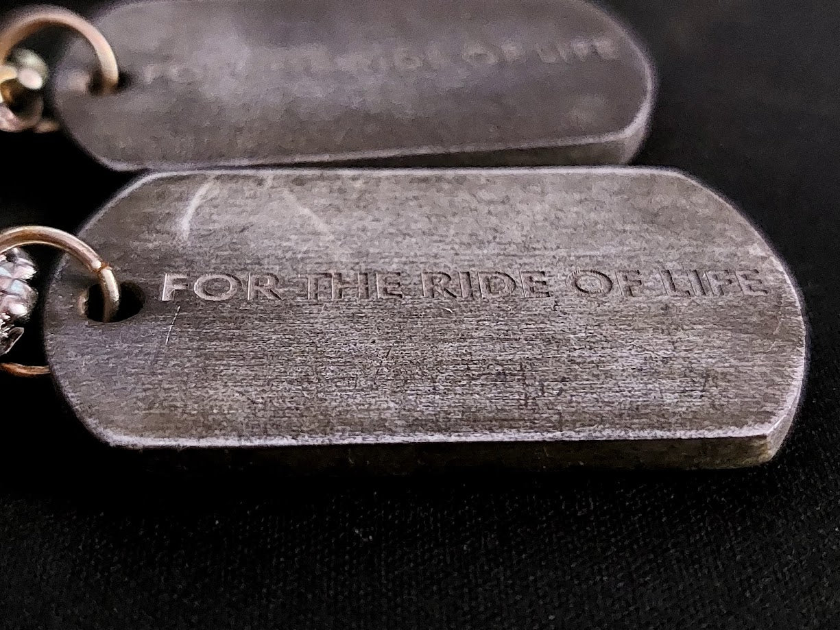 Aluminum  3 mm thickness military tag dog tag pre-oxidized light weight, deep engraved, custom text